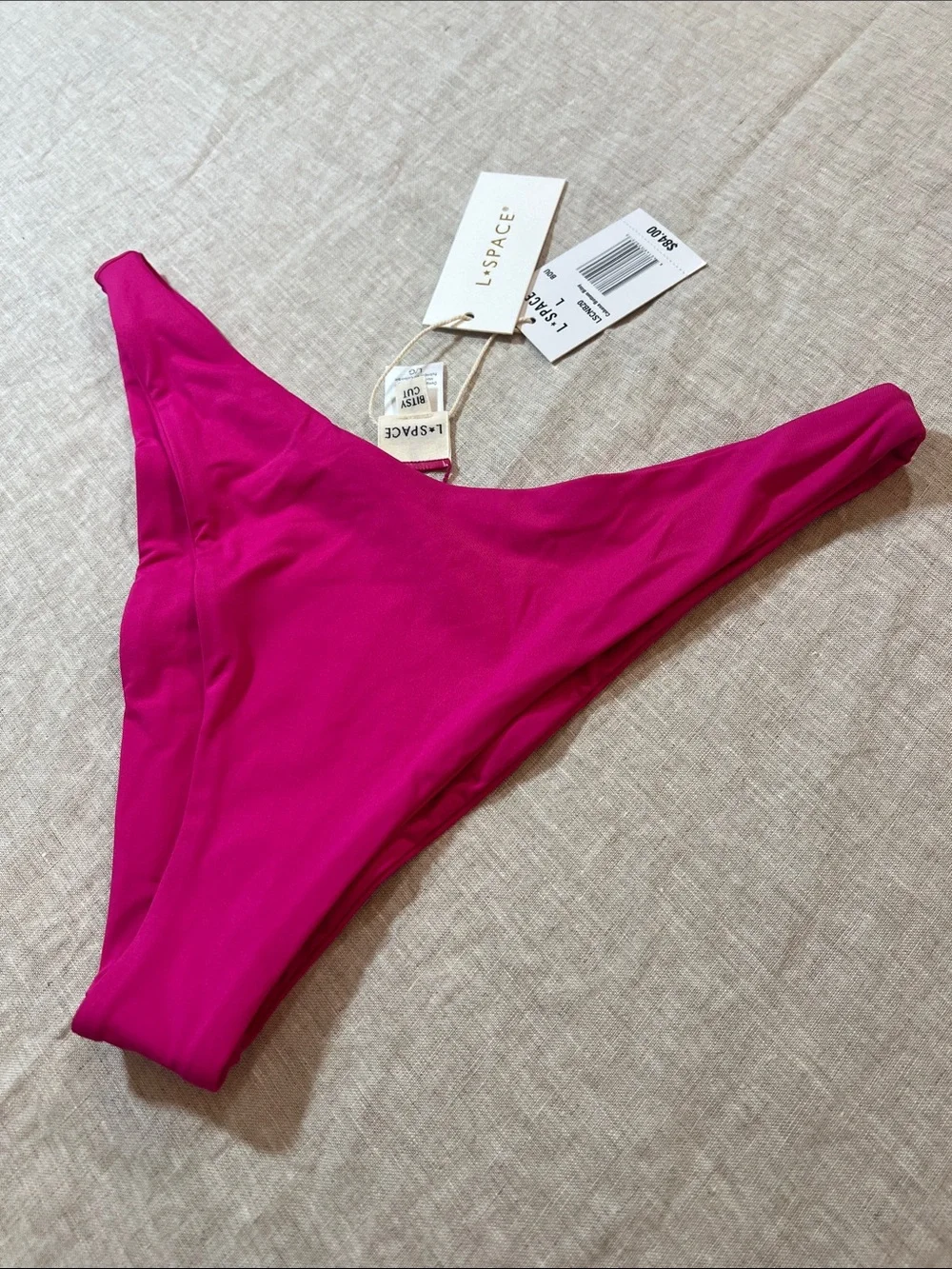 l*space Cabana Bitsy Hot Pink Bikini Bottom. Size L. NWT